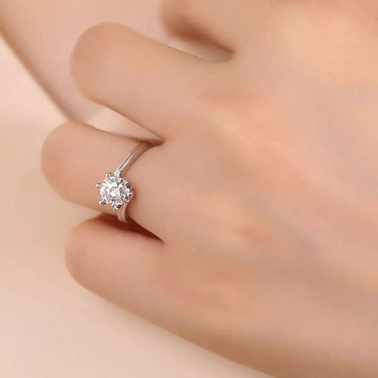 Another view: 3 Carat Moissanite 925 Sterling Silver Ring