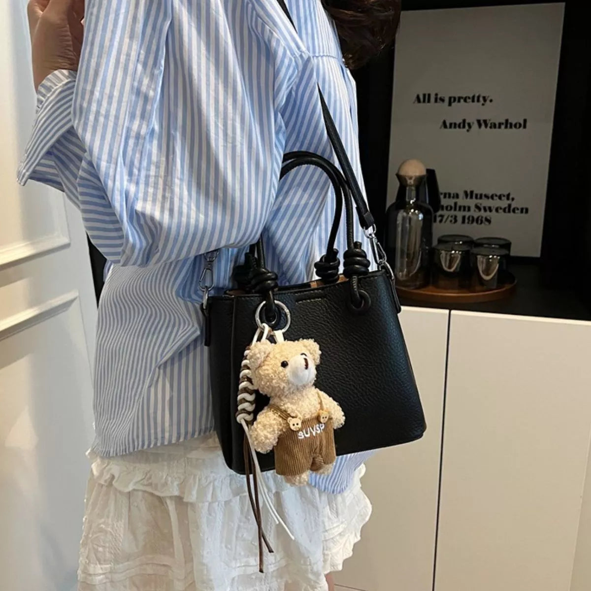 Black Mini PU Leather Crossbody Bag