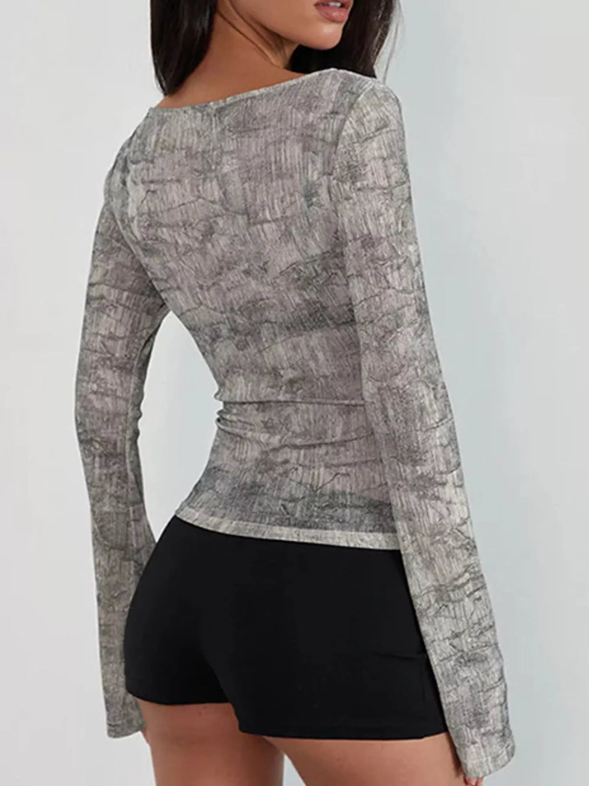 Women's Printed Slim-Fit Long-Sleeve Top — photo 7