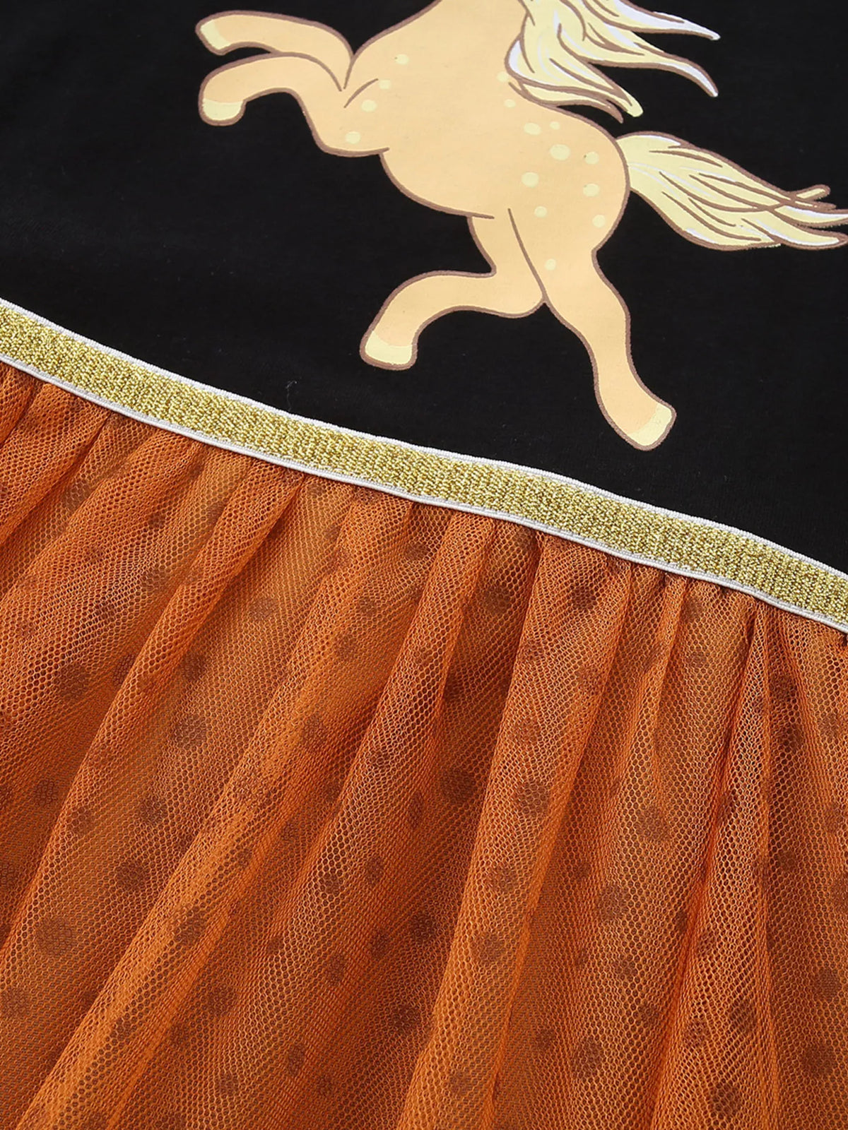 Storybook Horse Long-Sleeve Tulle Dress