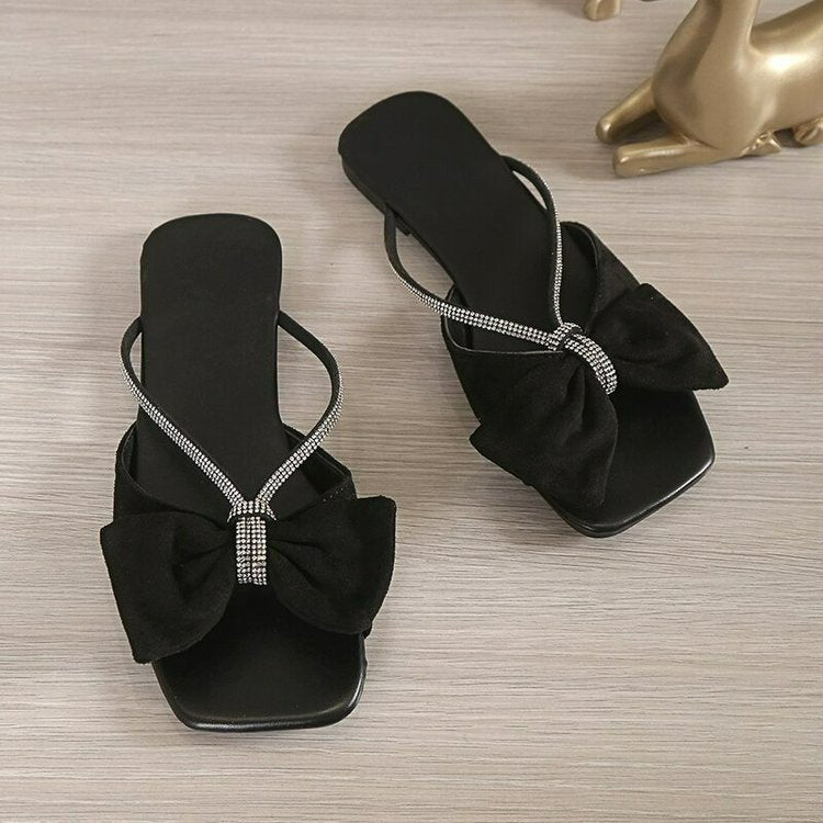 Bow-Knot Slip-On Slippers