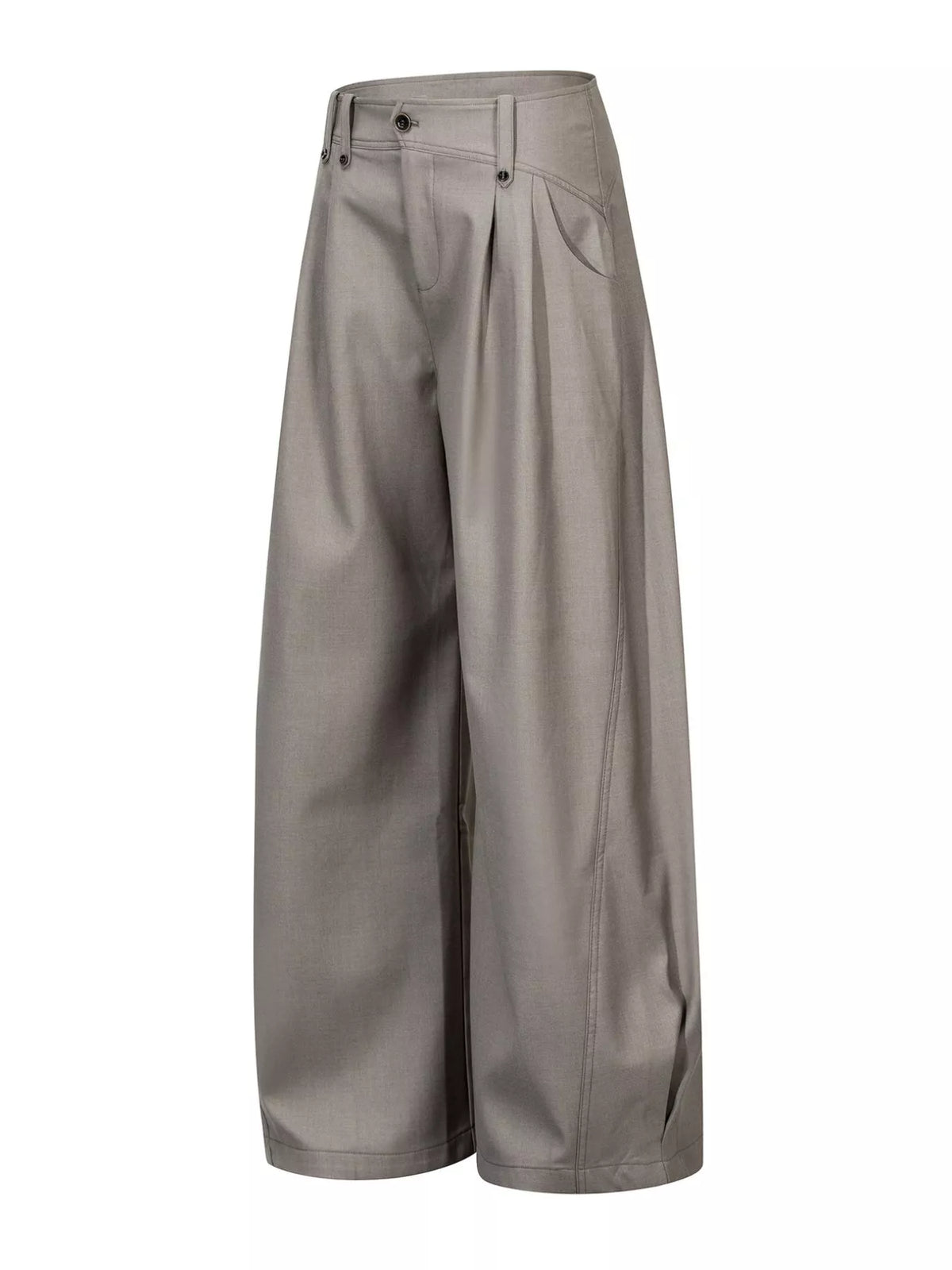 Men's High-Waisted Pleated Wide-Leg Pants