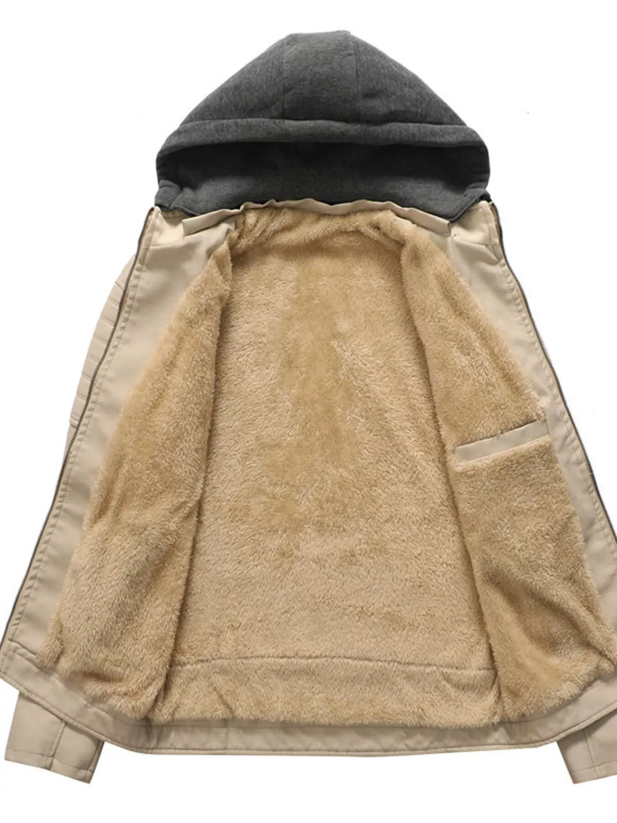 Men's Hooded Zip-Up Winter Jacket with Pockets — photo 2