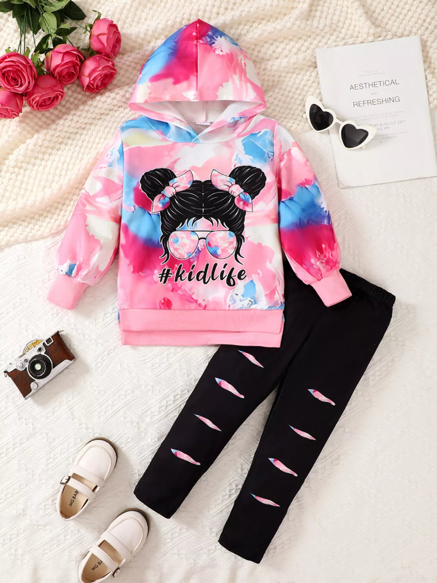 Scout Club Tie-Dye Graphic Hoodie & Pants Set