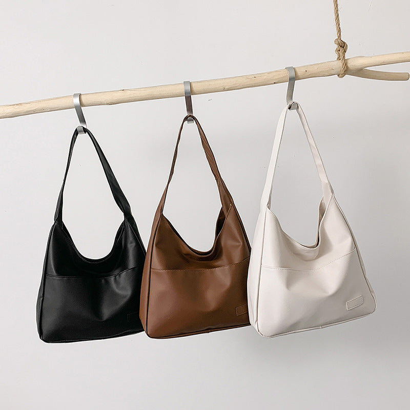Women's Retro Tote Bag - Large Capacity PU Leather Shoulder Bag with Phone Pocket