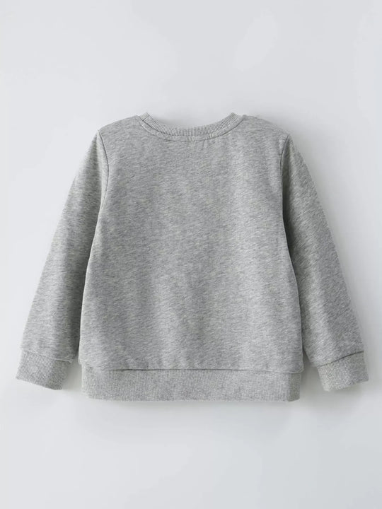 Another view: Kids’ Vehicle Graphic Cotton Sweatshirt — Gray