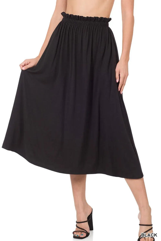 Another view: Paperbag Waist Midi Skirt with Pockets