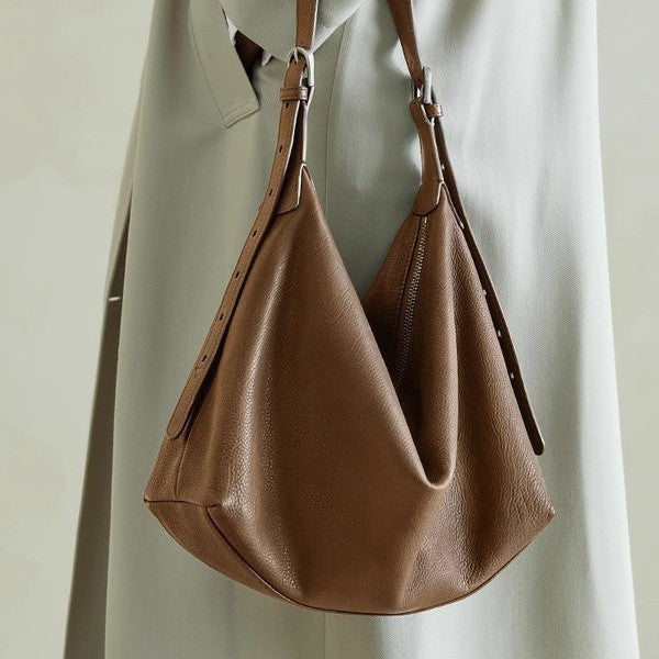 Genuine Leather Large Capacity Crossbody Shoulder Bag – Women's Premium Cowhide Handbag