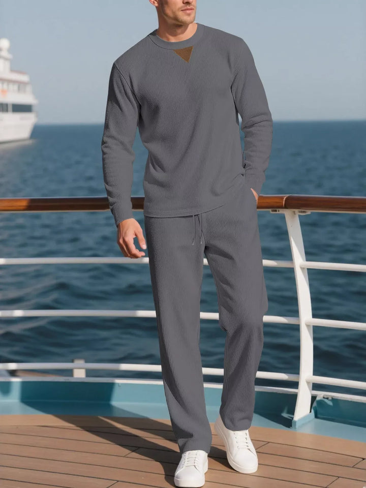 Men's Plus Size Crewneck Sweatshirt & Jogger Set