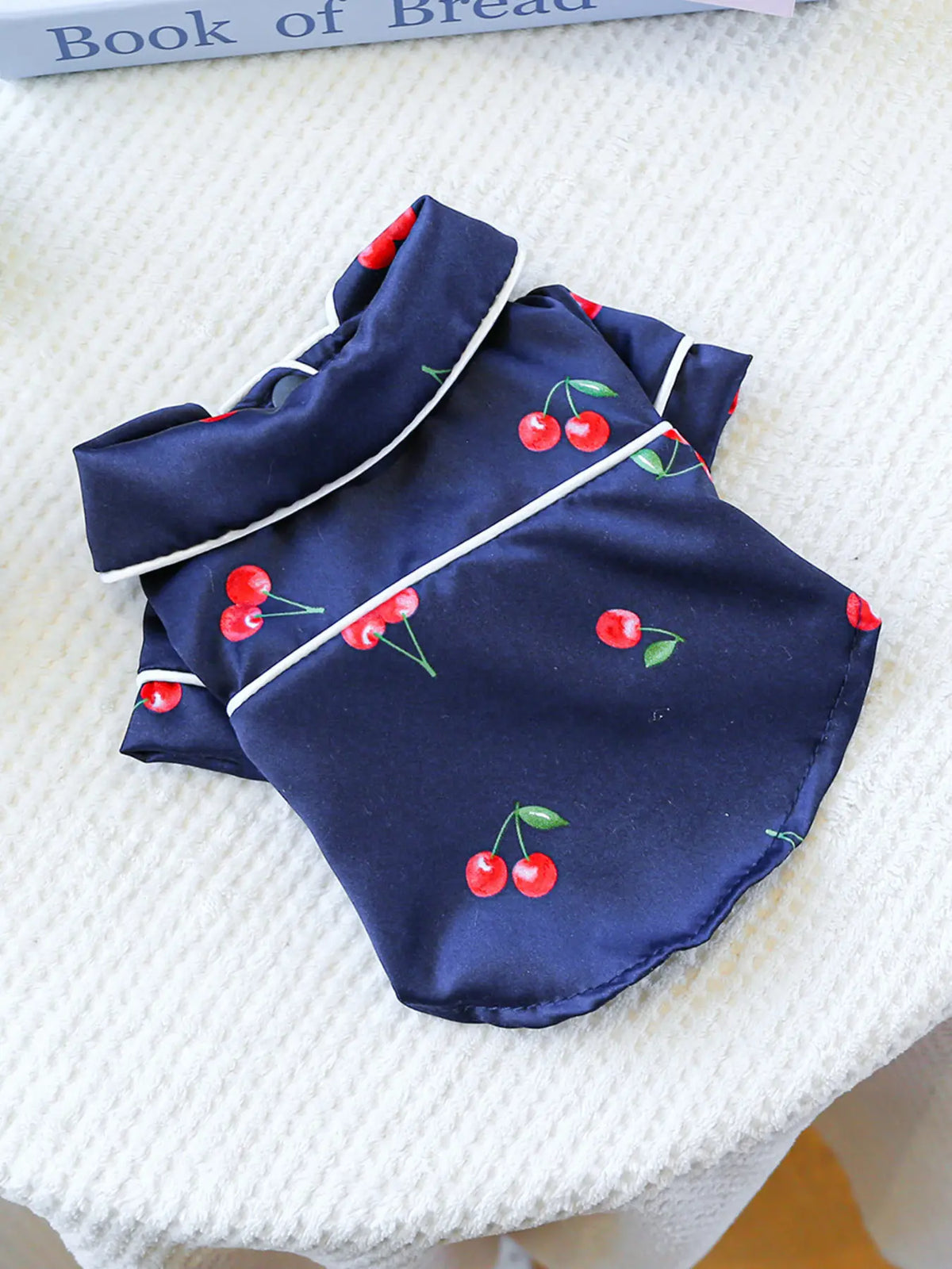 Contrast-Piping Satin Pet Pajamas — photo 6
