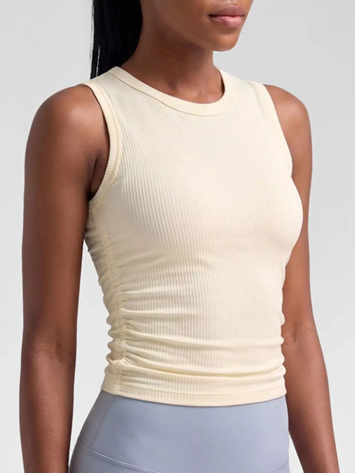 Ribbed Ruched Active Tank Top