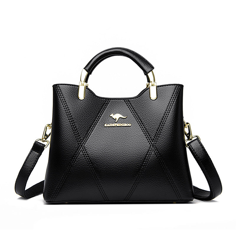 Women's High-Capacity Tote Bag & Shoulder Bag – PU Leather Plaid Crossbody Handbag
