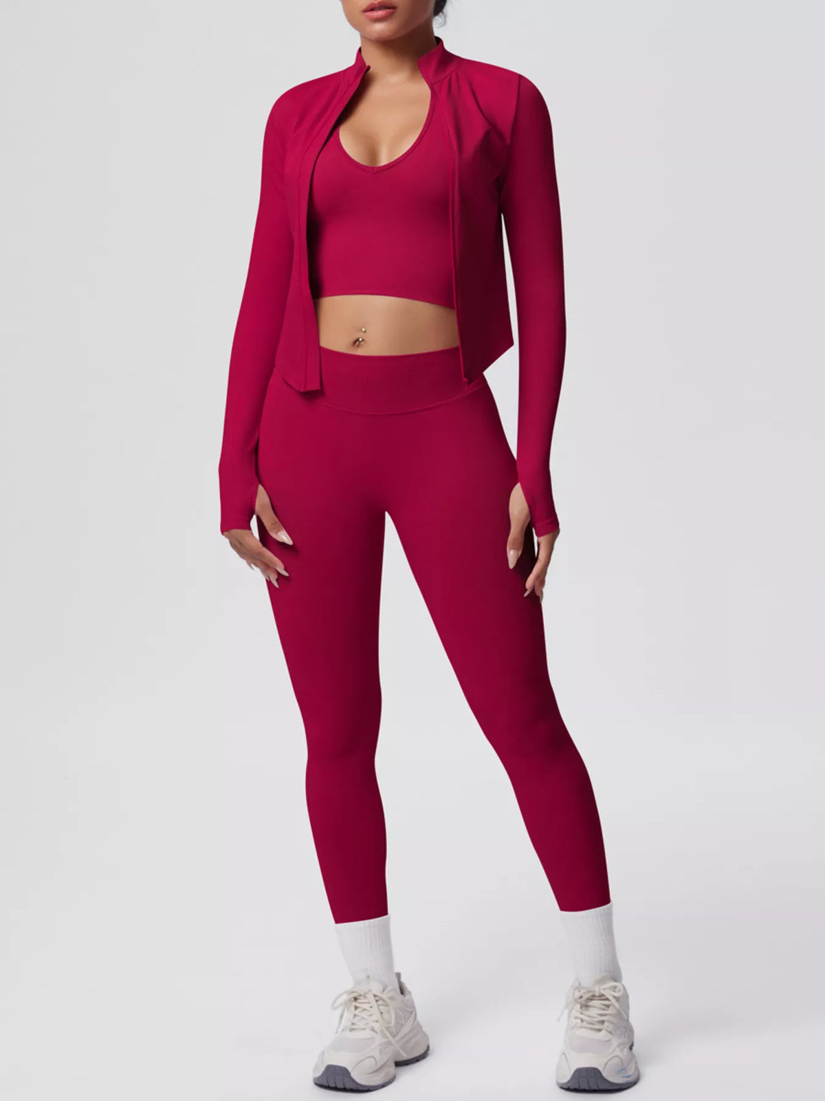 Tank, Zip Jacket & Leggings 3-Piece Active Set