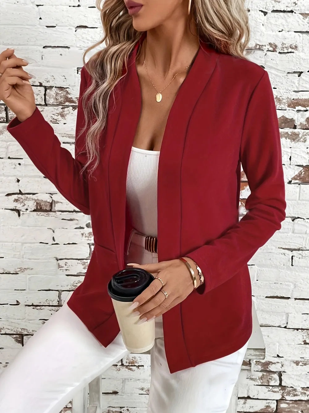 Open-Front Long-Sleeve Cardigan