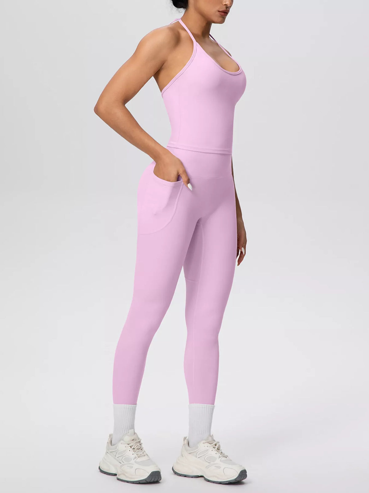 Halter Cami & High-Waisted Leggings Set