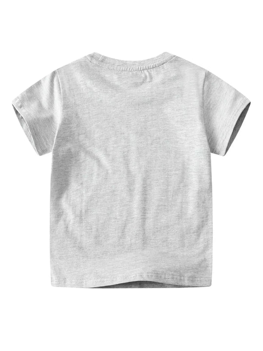 Another view: Kids’ Dinosaur Cotton T-Shirt — Light Gray