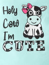 Clover Club Ruffled Cow Bodysuit and Shorts Set with Headband — product view 4