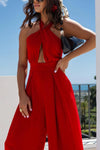 Women's cutout halter jumpsuit in four colors