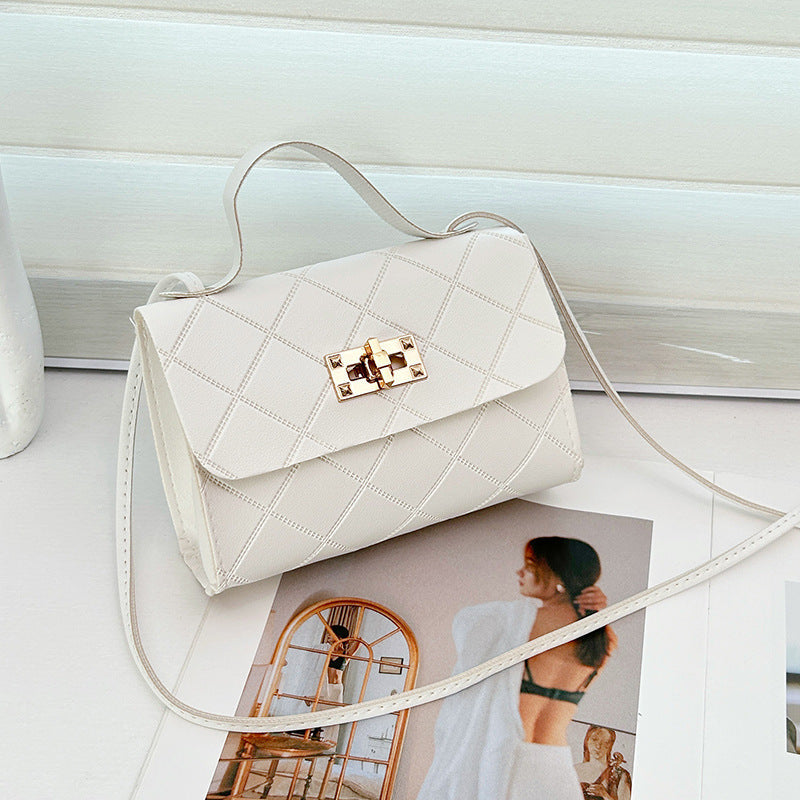 Small Square Quilted PU Leather Crossbody Bag