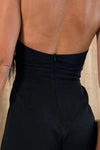 Women's halter-neck wide-leg keyhole jumpsuit