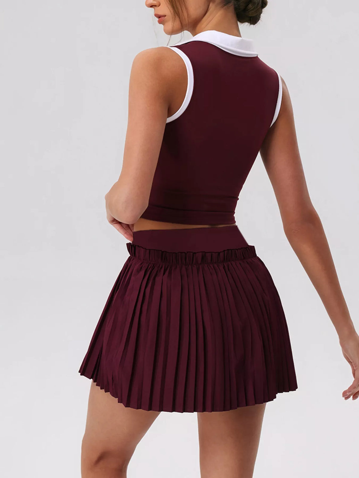 Pleated Skirt & Sleeveless Active Set