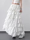 Women's unlined white cutout skirt