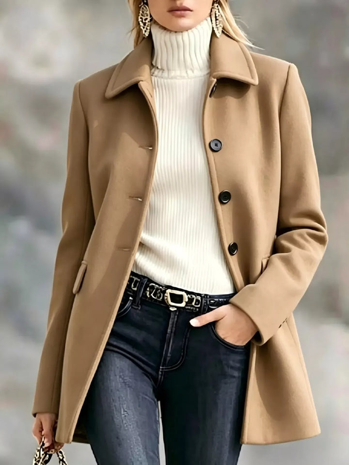 Women's Lined Button-Front Longline Coat