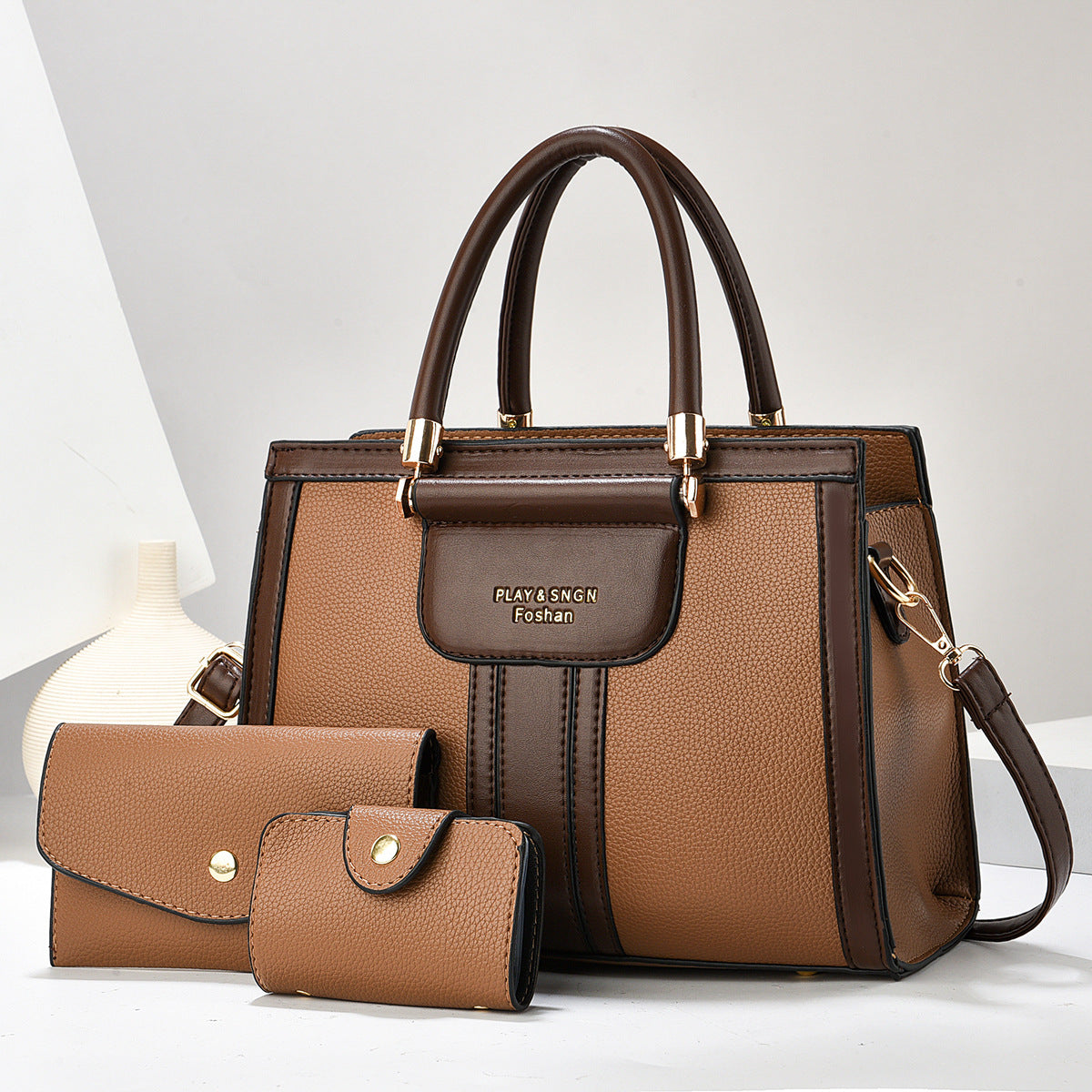 Women's Versatile Summer Tote Bag – Multi-Pocket PU Leather Crossbody Set