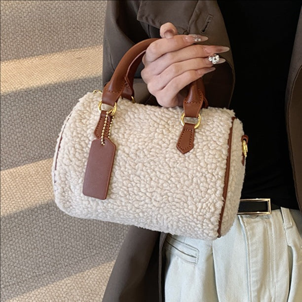 Lamb-Mohair Pillow Crossbody & Shoulder Bag | Women's Minimalist Plush Bag