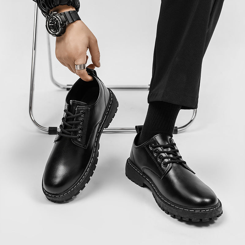 Men's Waterproof Low-Top Boots | Chunky Sole Lace-Up Casual Boots