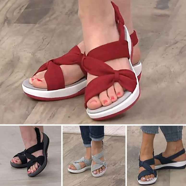 Women's Platform Roman Sandals | Sponge Cake Sole | Fish Mouth Open Toe | Velcro Strap
