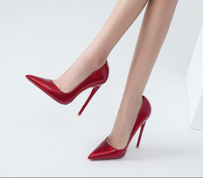 Red Sole Pointed Toe Slip-On Pumps – Women's Stiletto High Heels