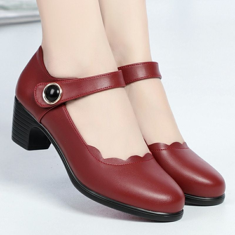 Chunky Heel Slip-On Shoes