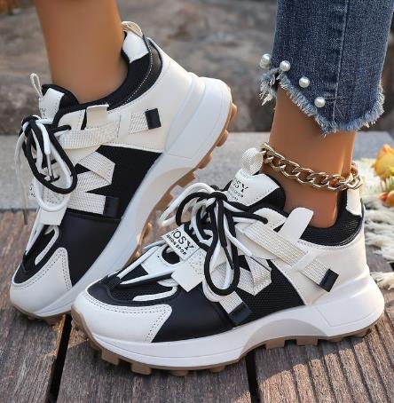Women's Breathable Mesh Dad Sneakers - Lightweight Non-Slip Athletic Walking Shoes
