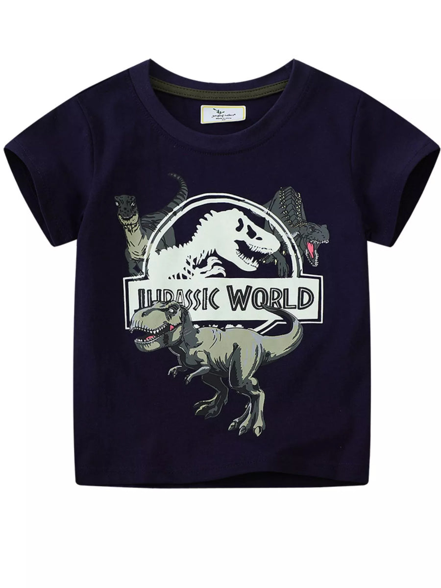Kids' Dinosaur Adventure Graphic T-Shirt – Black