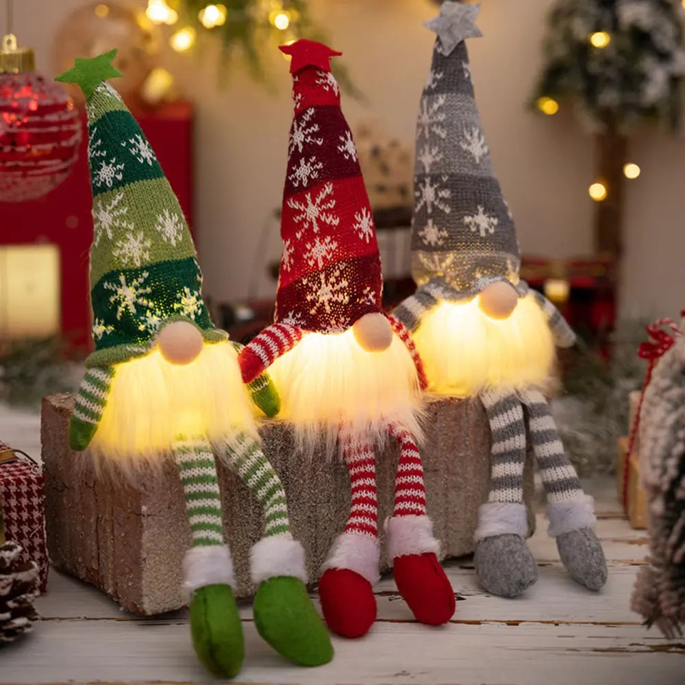 2-Piece Light-Up Faceless Gnome Decor Set