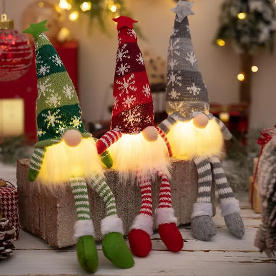 Another view: 2-Piece Light-Up Faceless Gnome Decor Set