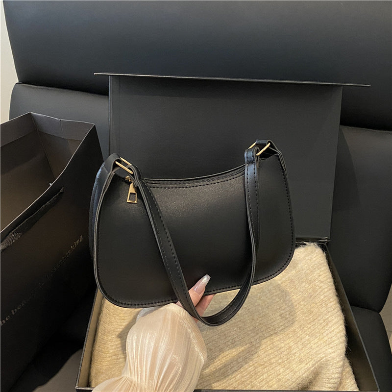 Women's Korean-Style Minimalist Crossbody Shoulder Bag | PU Leather Single Strap