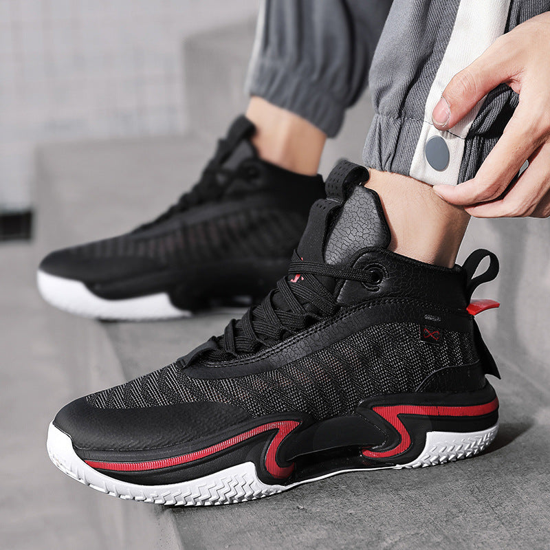 Men's High-Top Breathable Shock-Absorbing Athletic Sneakers - Lightweight Sports Shoes