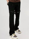 Men’s black studded bootcut pants