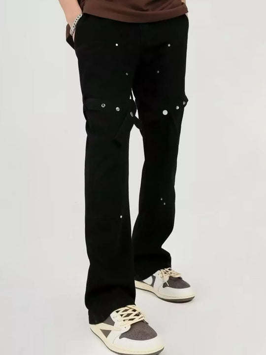 Another view: Men’s Studded Bootcut Pants — Extended Sizes