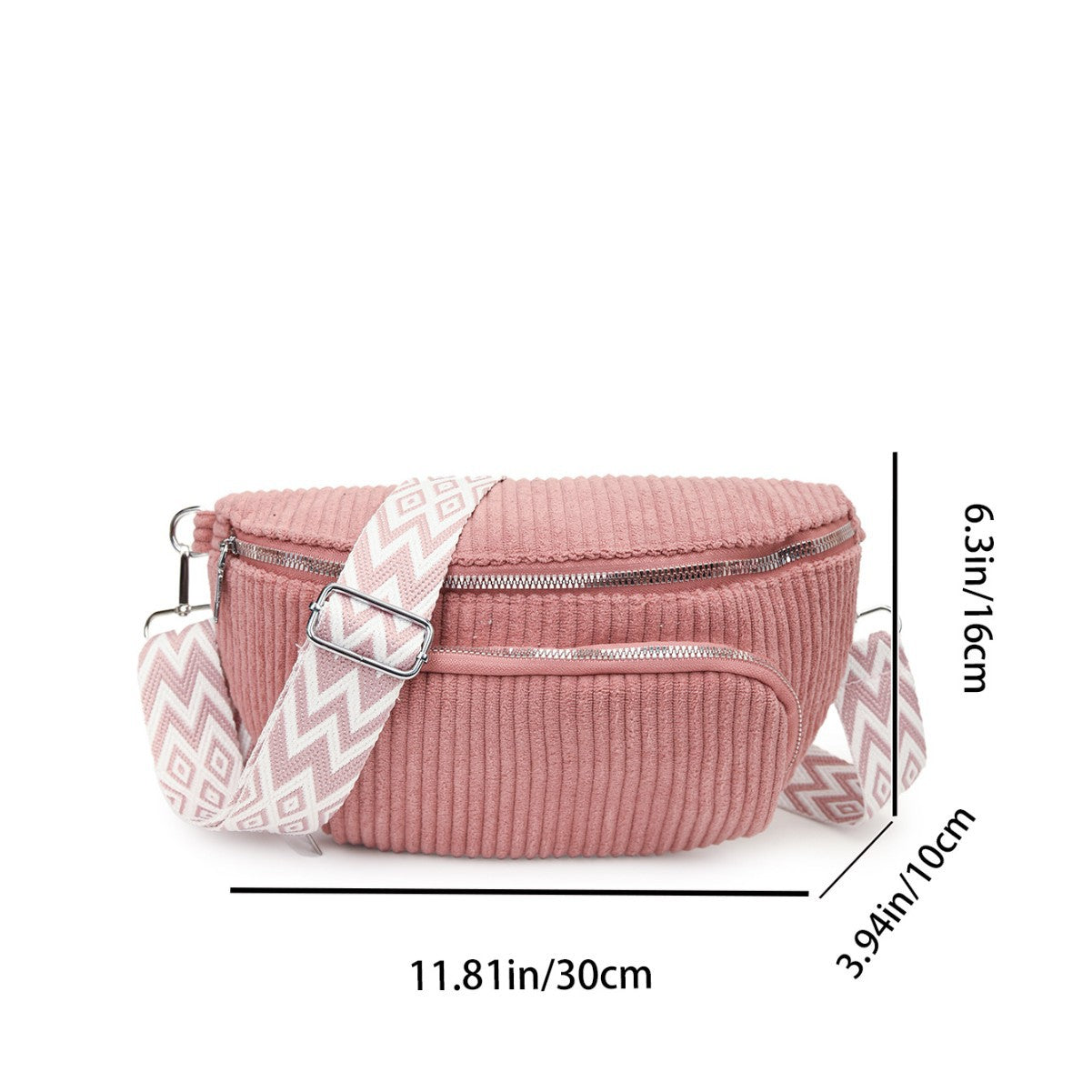 Corduroy Crossbody Bag for Women - Lightweight Minimalist Streetwear Style