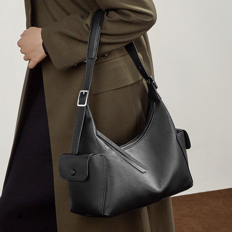 Women's Large-Capacity Genuine Leather Shoulder Bag & Crossbody Bag | Urban Minimalist