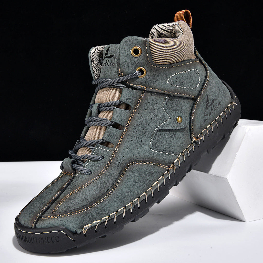 Men's Outdoor High-Top Casual Shoes – Breathable PU Lace-Up Sneakers | Sizes EU 38–48