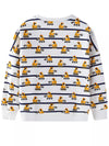 Little Orbit Excavator Print Striped Crewneck Sweatshirt — product view 3