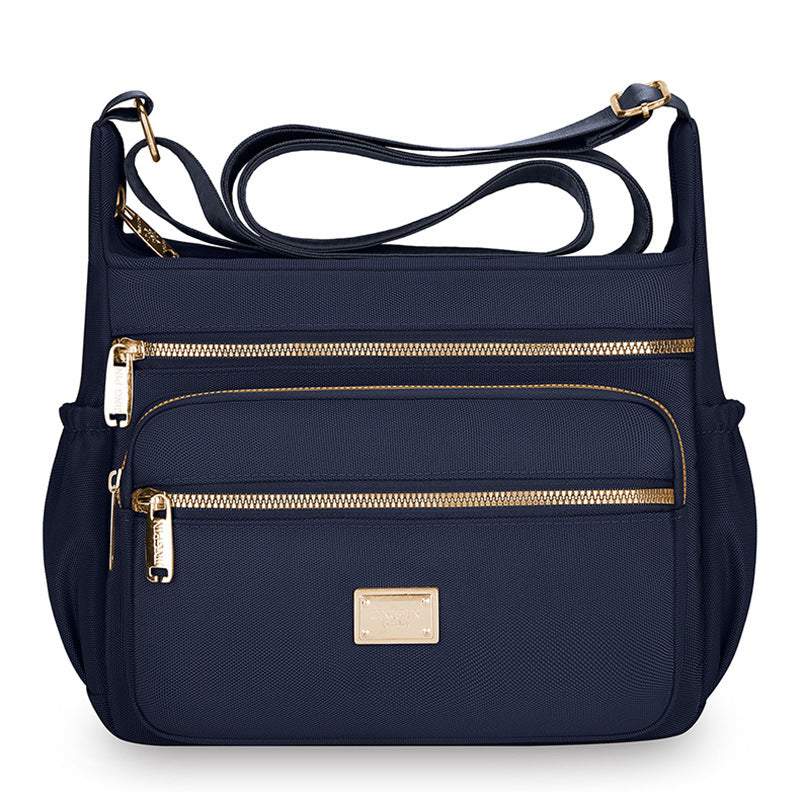 Multi-Compartment Oxford Shoulder Bag