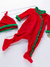 Little Orbit Christmas Velvet One-Piece with Hat — product view 4