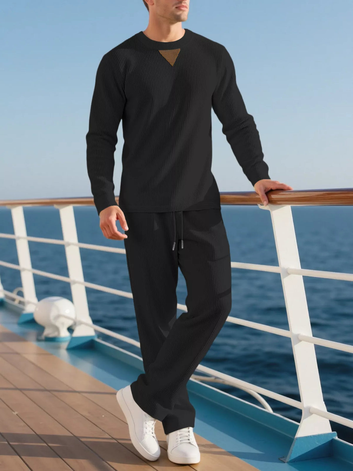 Men's Plus Size Crewneck Sweatshirt & Jogger Set