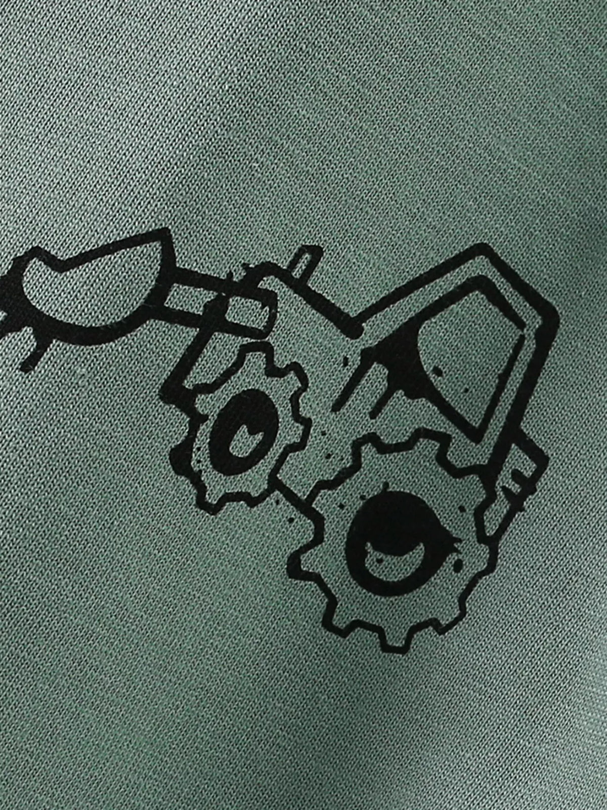 Kids' Excavator Graphic Cotton T-Shirt — Sage