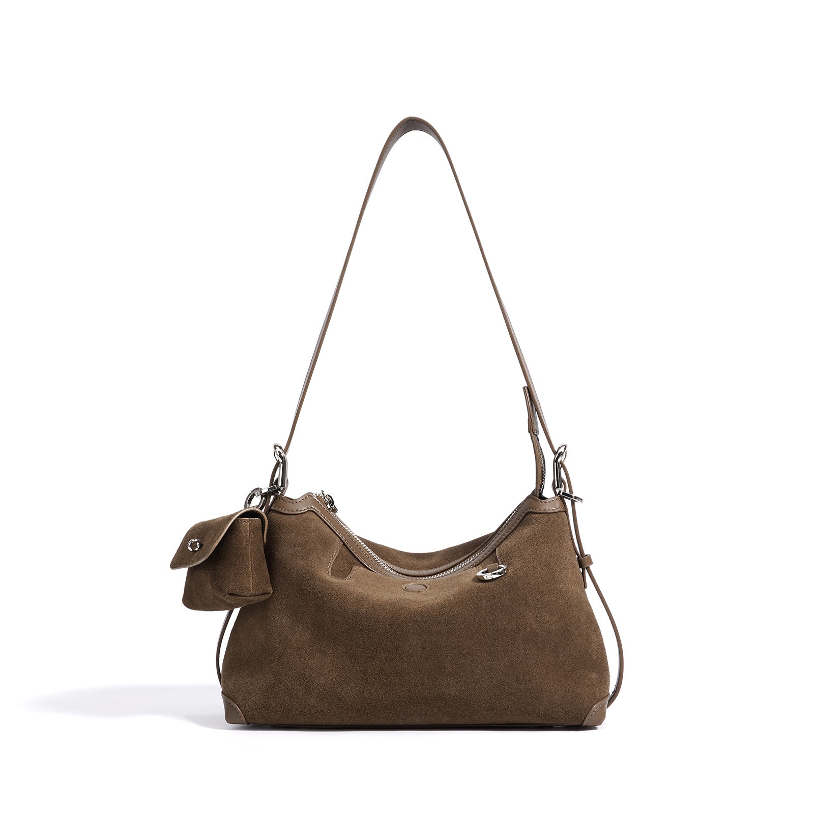 Vintage Crossbody Underarm Tote Bag - Genuine Leather Dumpling Bag for Women